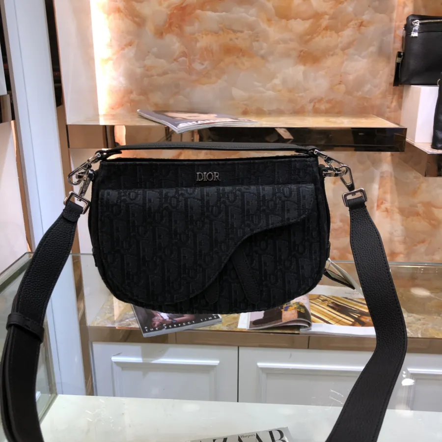 Dior New Mens Oblique Canvas Bucket Bag