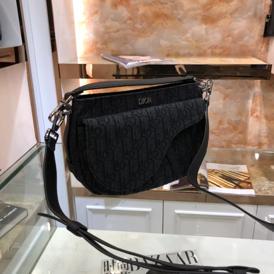 Dior New Mens Oblique Canvas Bucket Bag