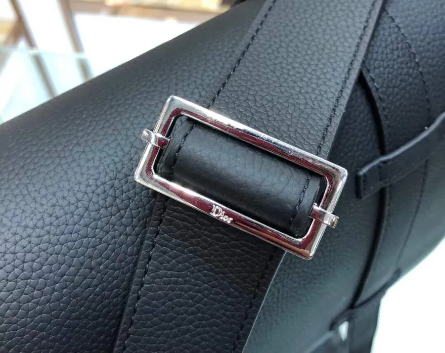 Dior Latest Mail Bag Black Oblique Pattern, Grained Calfskin