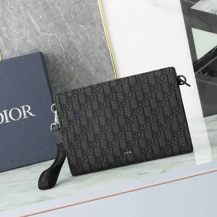 Dior A5 Triangle Tote Black Oblique Print