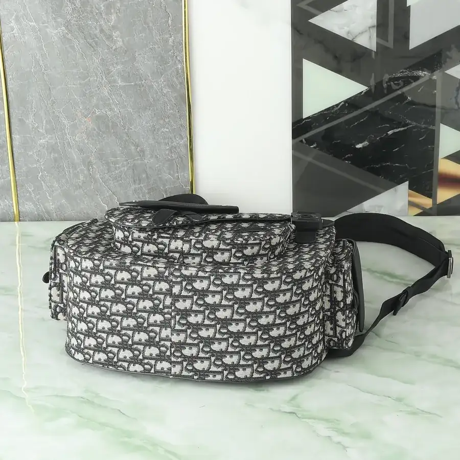Large Gallop Shoulder Bag with Saddle Style and Oblique Print