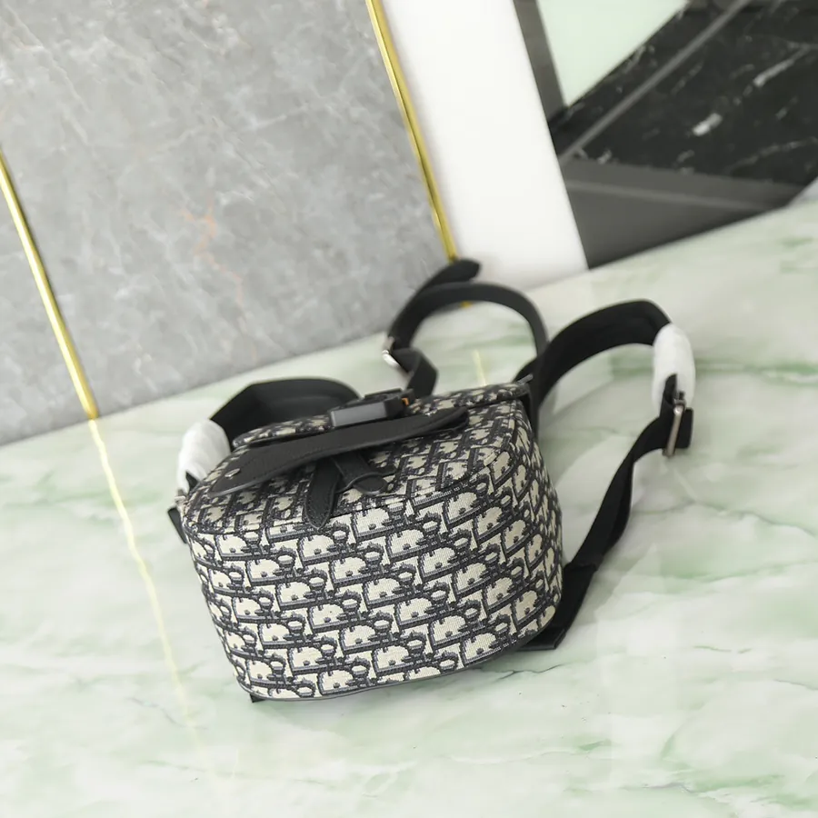 Christian Dio Mini Crossbody with Grained Calfskin Detail