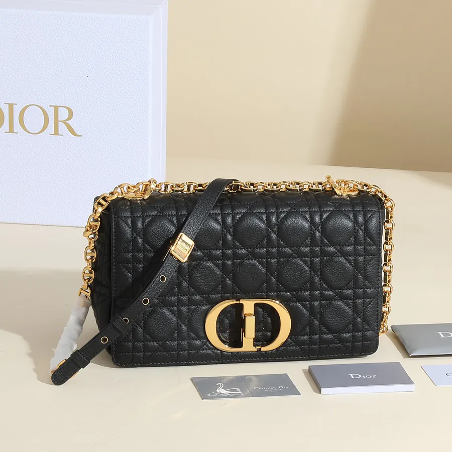 Caro Handbag Medium Size, Grained Calfskin