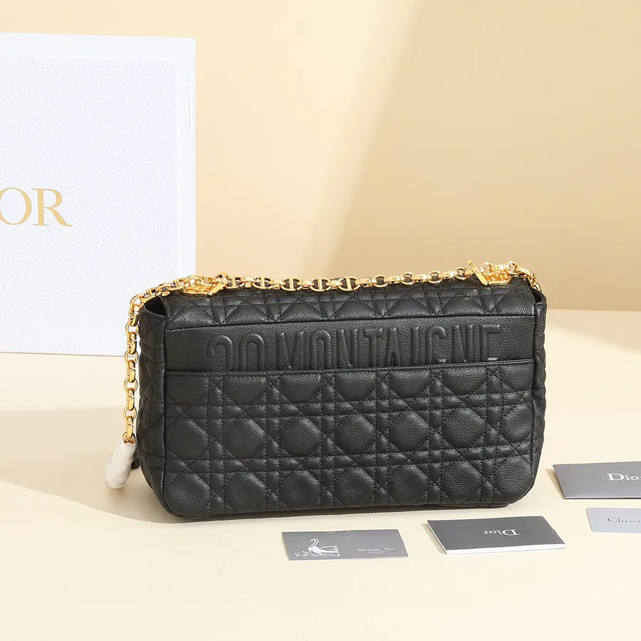 Caro Handbag Large Size, Grained Calfskin