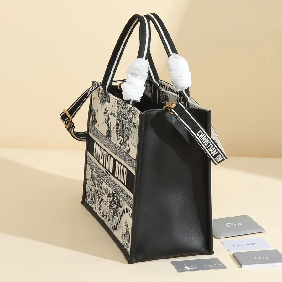 Book Tote Medium White Star Print Handbag