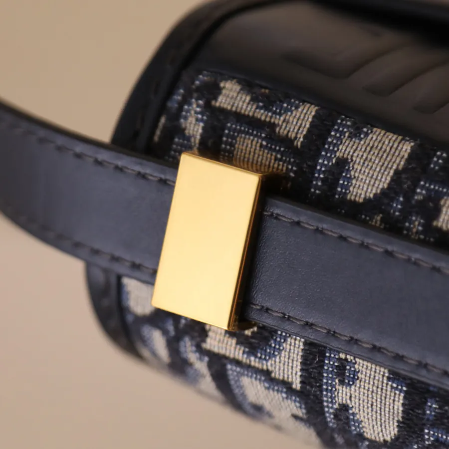 30 Montaigne Handbag with Blue Oblique Print, Mini Size