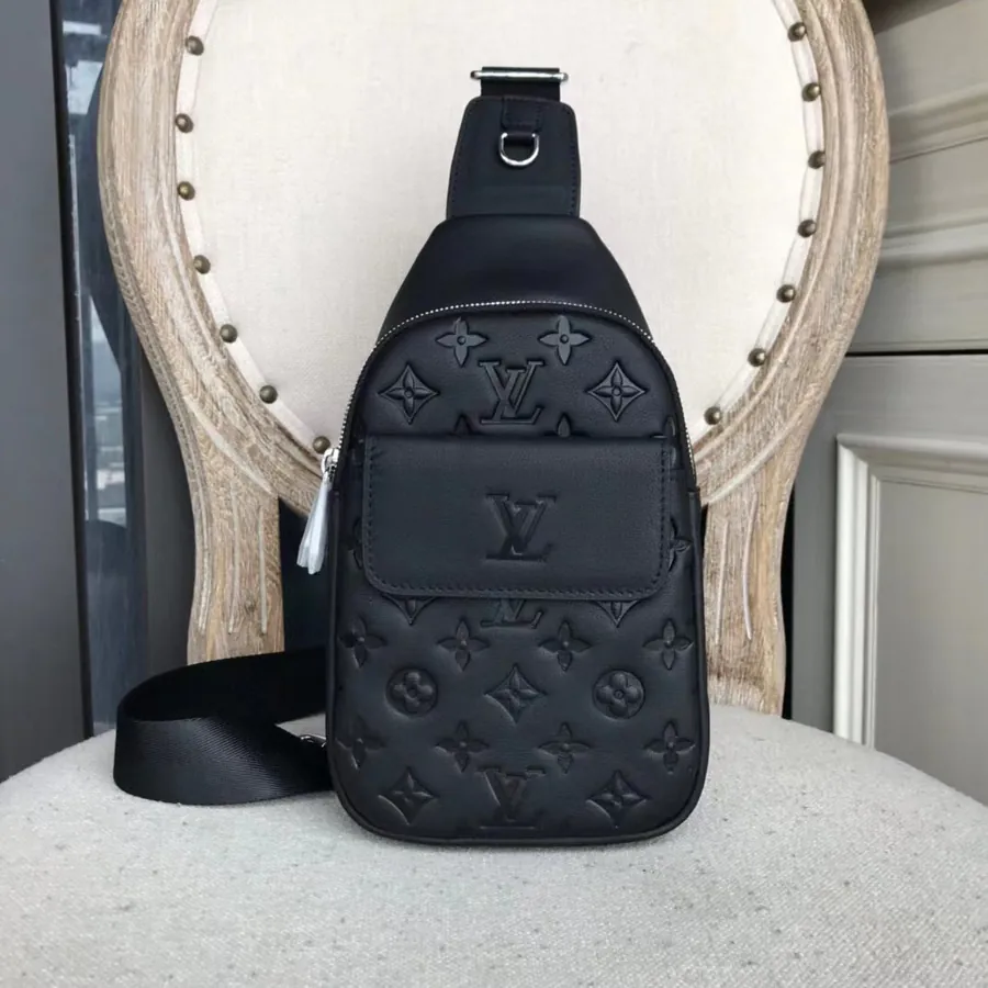 LV Double Zip Chest Bag Premium Italian Calfskin, 6098