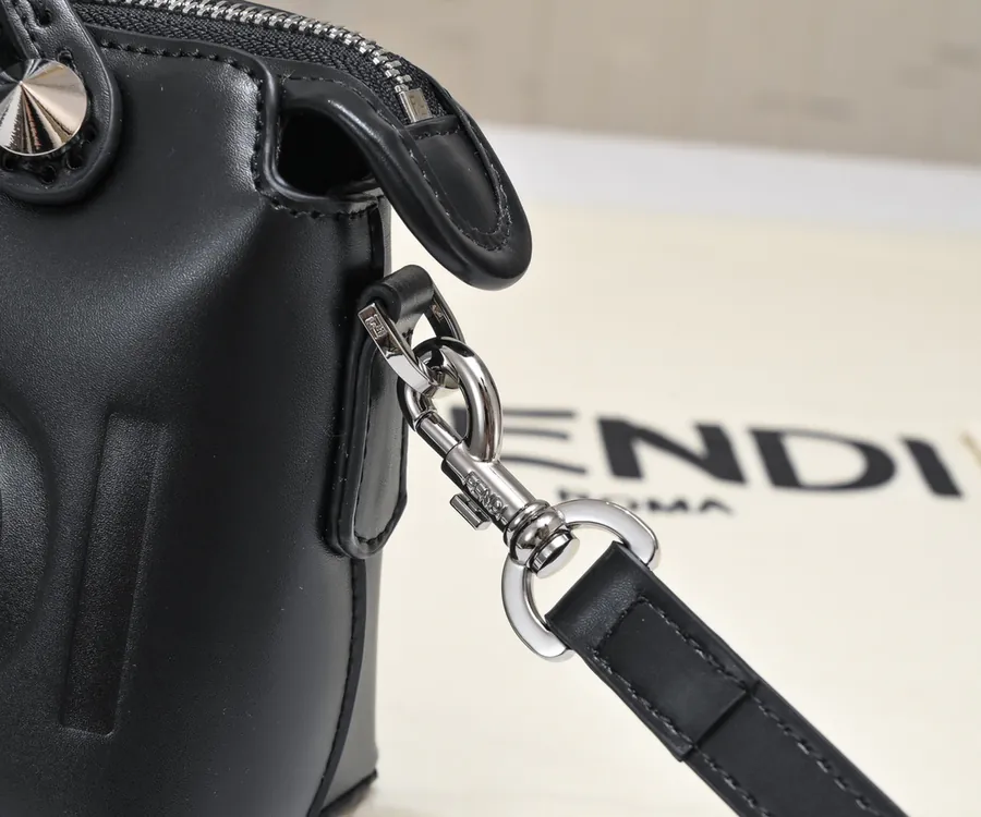 FENDI Boston Tote Minimalist Embroidered Letter Design
