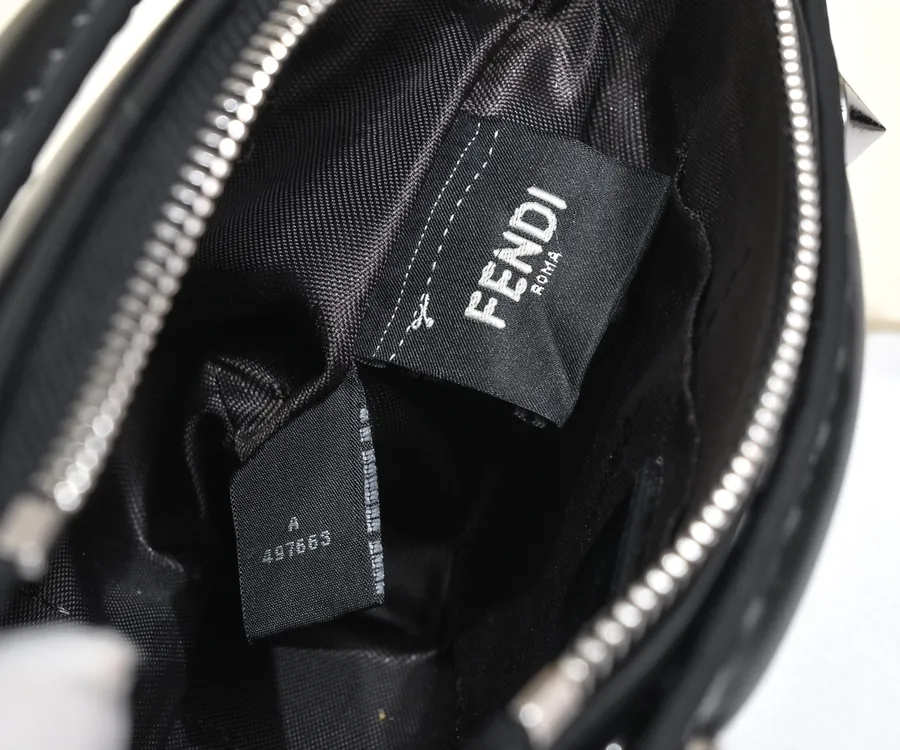 FENDI Boston Tote Minimalist Embroidered Letter Design