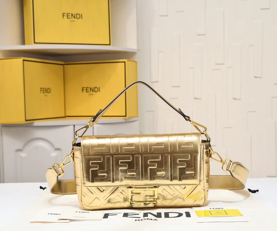 F Design 19 Baguette Series Tote Bag with Chain Strap
