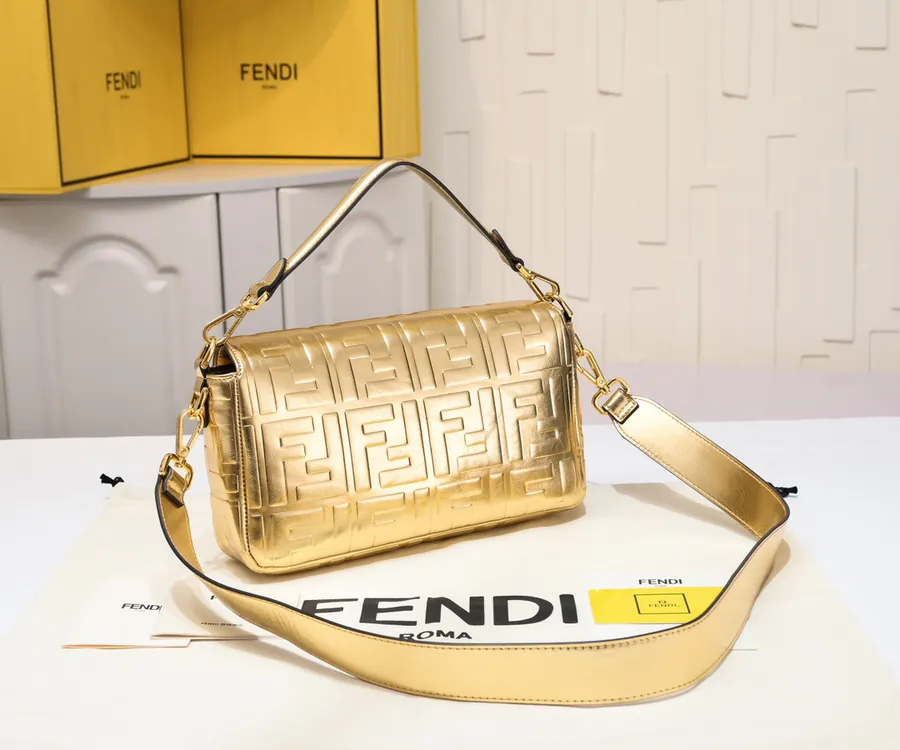 F Design 19 Baguette Series Tote Bag with Chain Strap