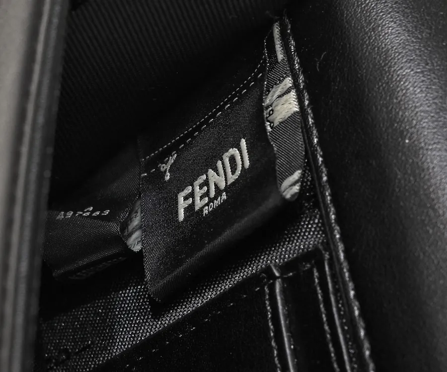 FENDI Chain Bucket Bag with FF Logo Embellishment