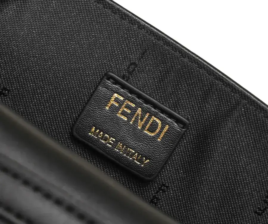 FENDI Chain Bucket Bag with FF Logo Embellishment