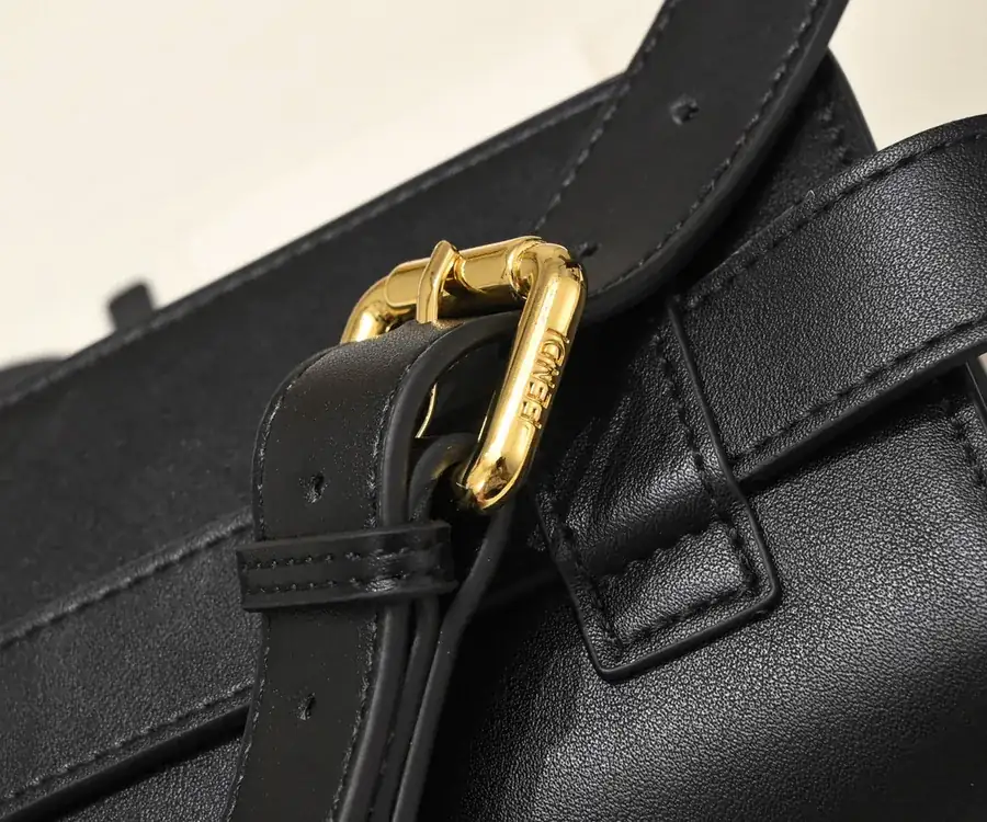 FENDI Chain Bucket Bag in Mocha Calfskin