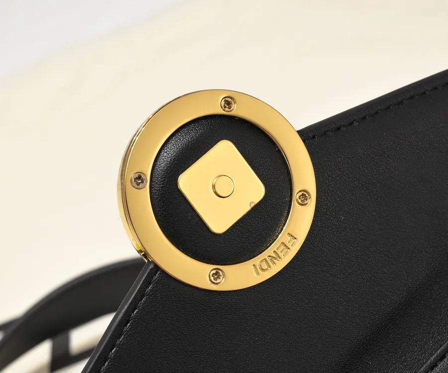 FENDI Chain Bucket Bag in Mocha Calfskin