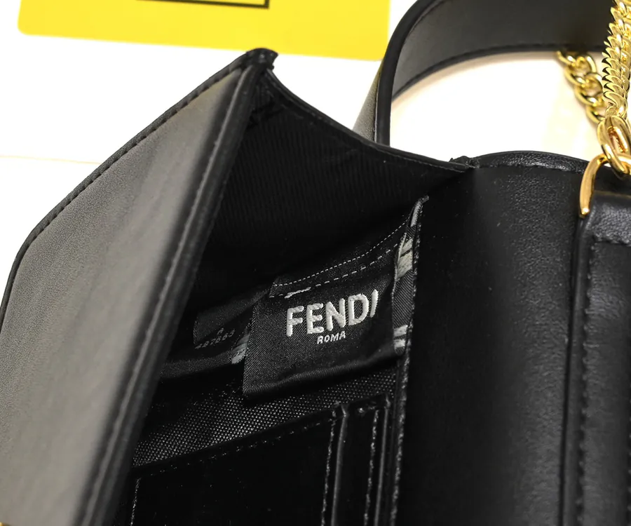 FENDI Chain Bucket Bag in Mocha Calfskin