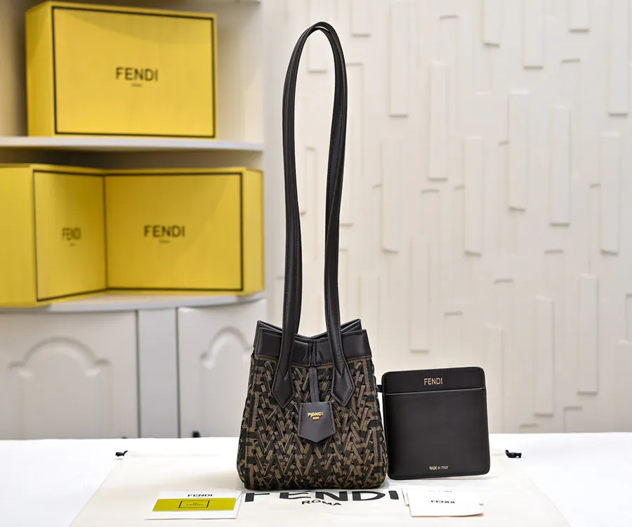 FENDI Foldable Origami Tote Denim Blue