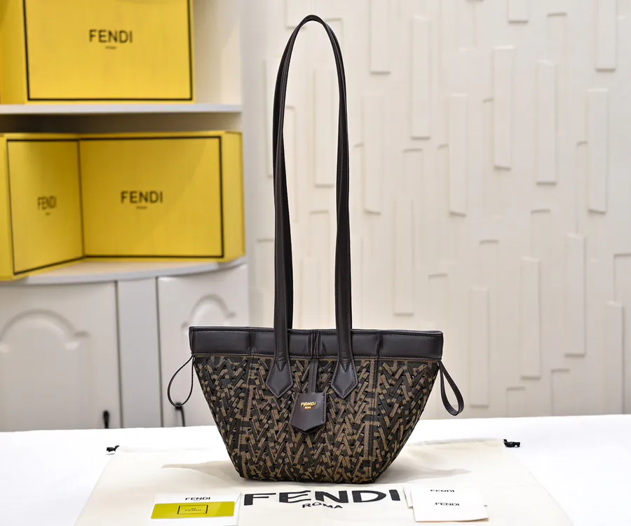 FENDI Foldable Origami Tote Denim Blue