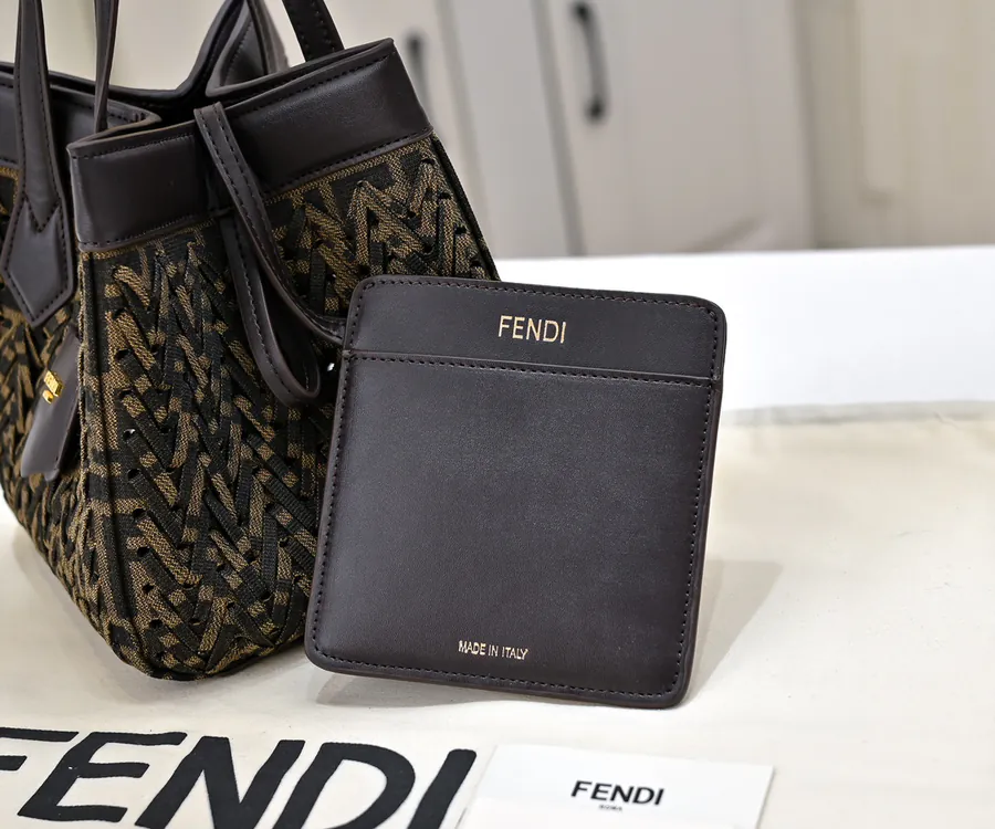FENDI Foldable Origami Tote Denim Blue
