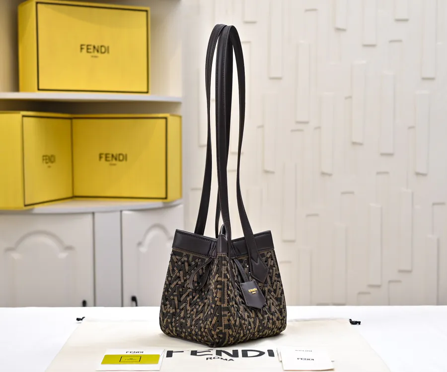 FENDI Foldable Origami Tote Denim Blue