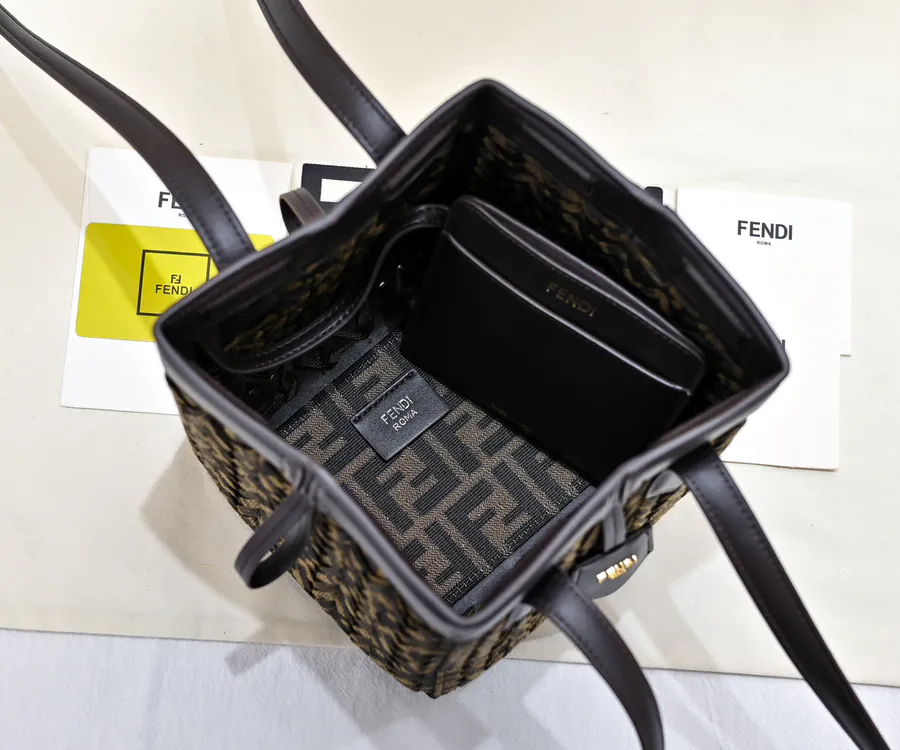 FENDI Foldable Origami Tote Denim Blue