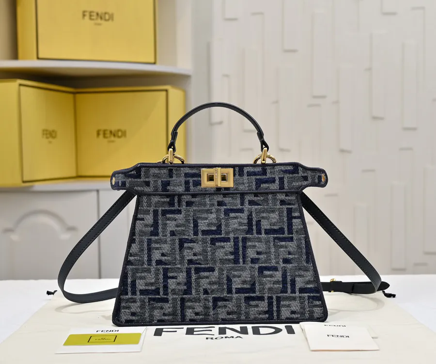 Fendi Peekaboo Handbag Classic Design, Signature Twist Lock