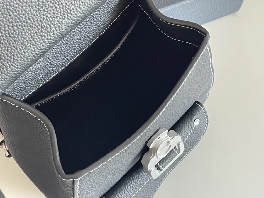 Christian Dio Mini Crossbody Bag in Grained Calfskin