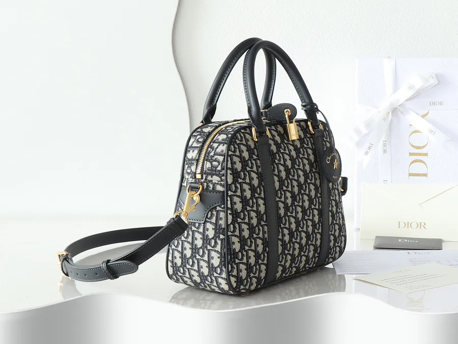 D Vibe Bowling Bag Large Grained Calfskin