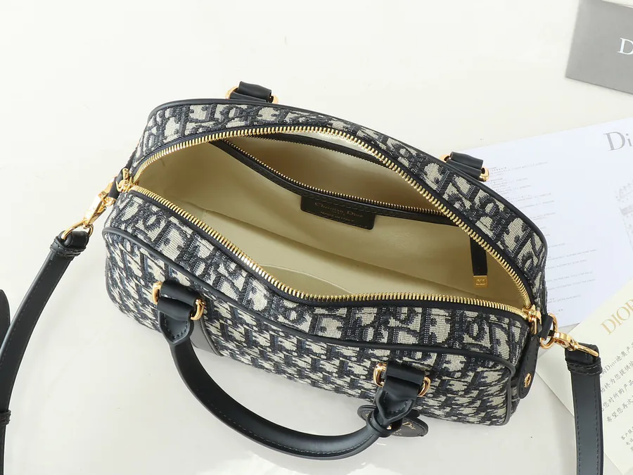 D Vibe Bowling Bag Large Grained Calfskin