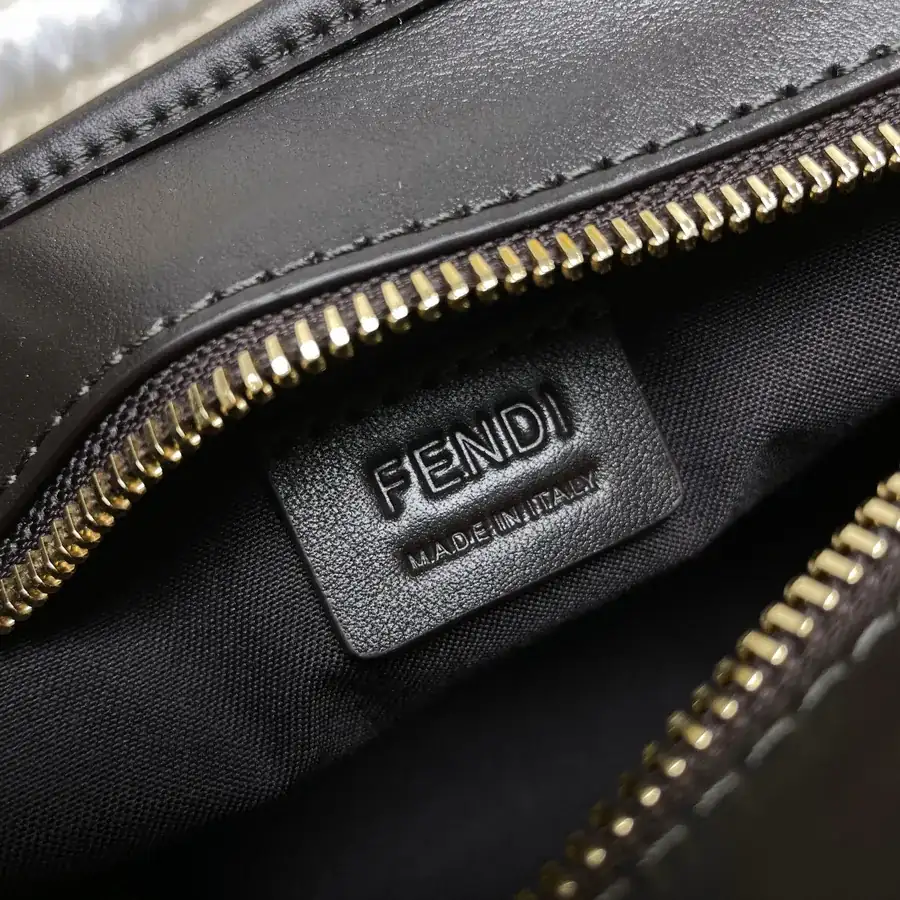 Roll Mini Handbag with Brown FF Embroidery