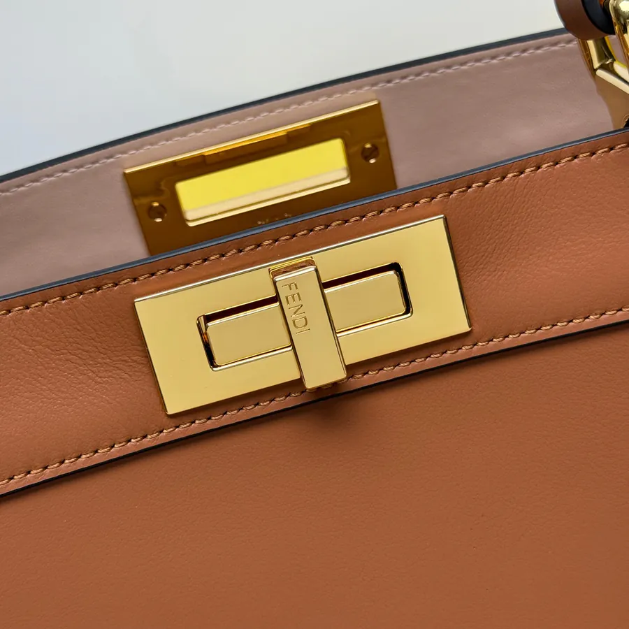 Peekaboo I See U Large Brown Bucket Bag