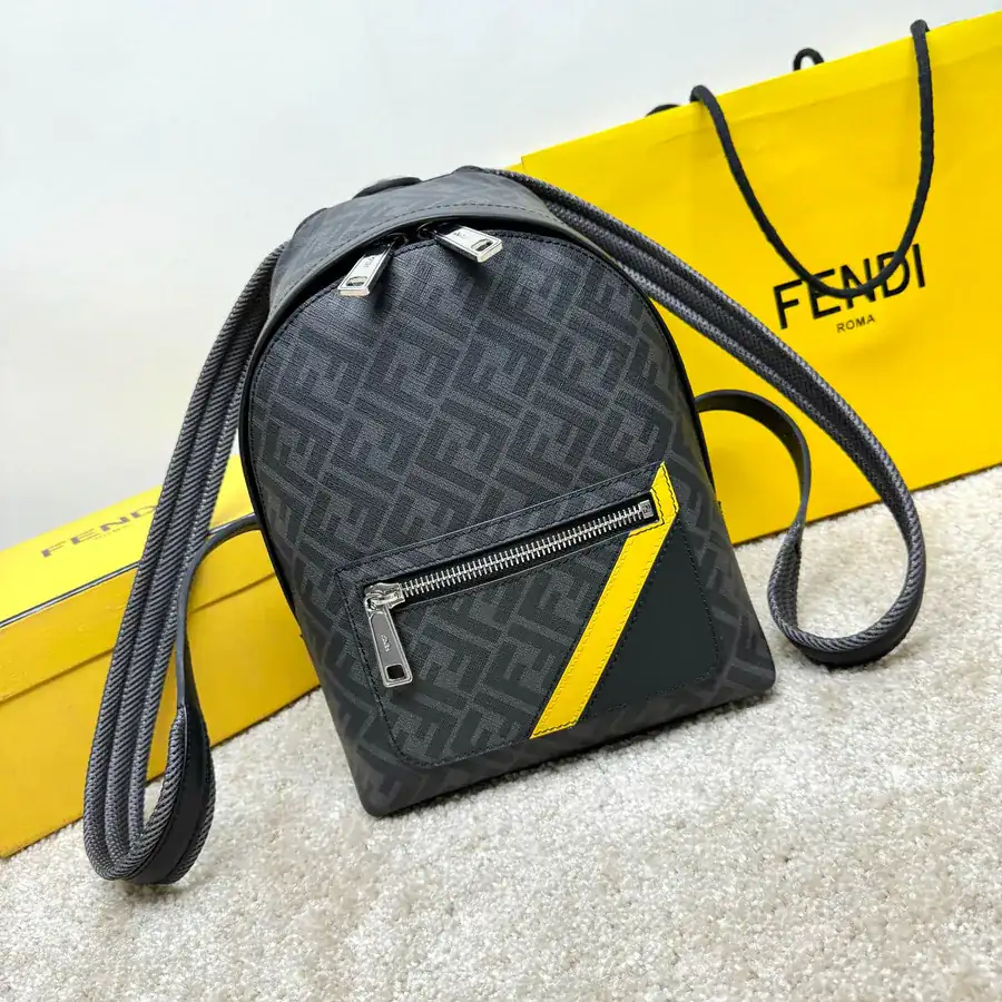 Mini Structured Crossbody Tote with FF Logo Metal Stud