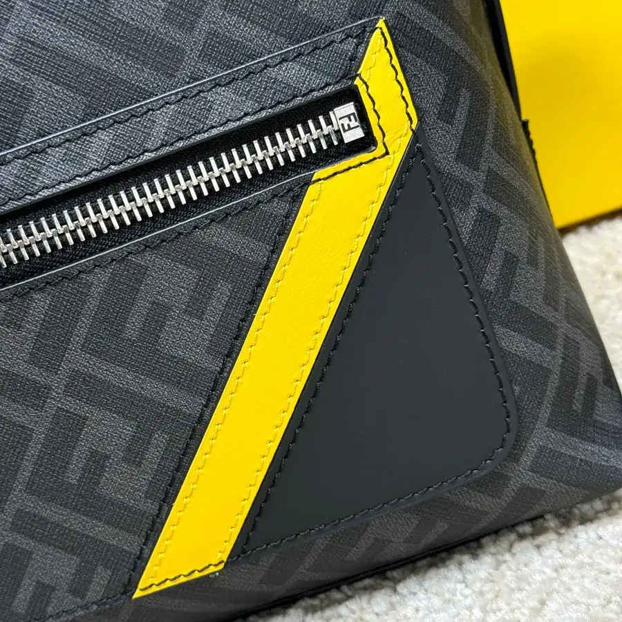 Mini Structured Crossbody Tote with FF Logo Metal Stud