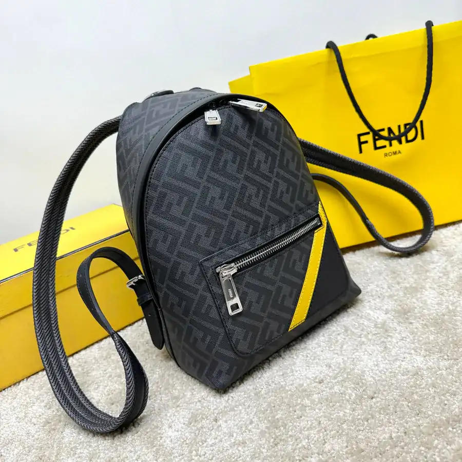 Mini Structured Crossbody Tote with FF Logo Metal Stud
