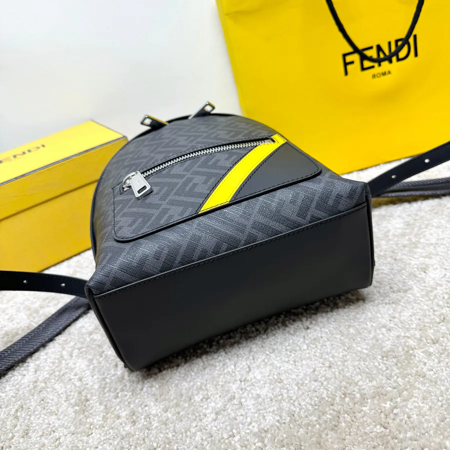 Mini Structured Crossbody Tote with FF Logo Metal Stud