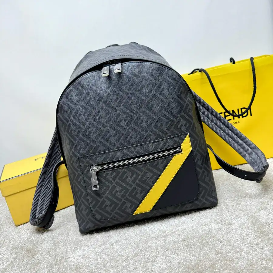 FF Logo Metal Stud Backpack with Convertible Strap