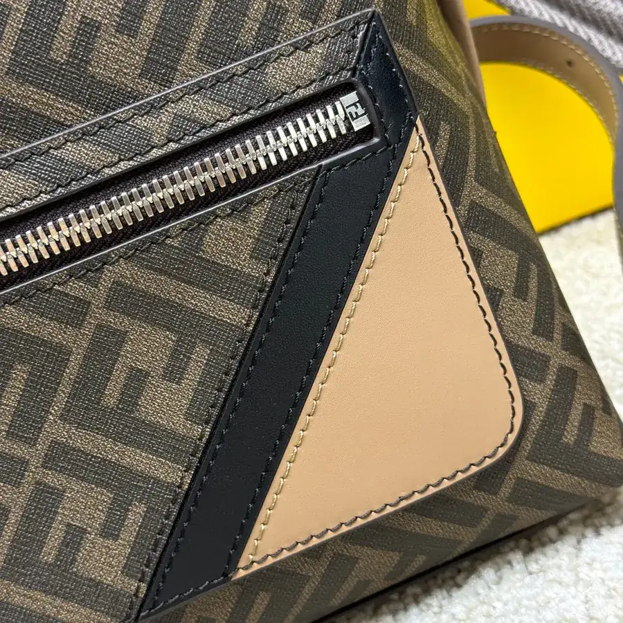 Mini Structured Crossbody Tote with FF Logo Metal Stud