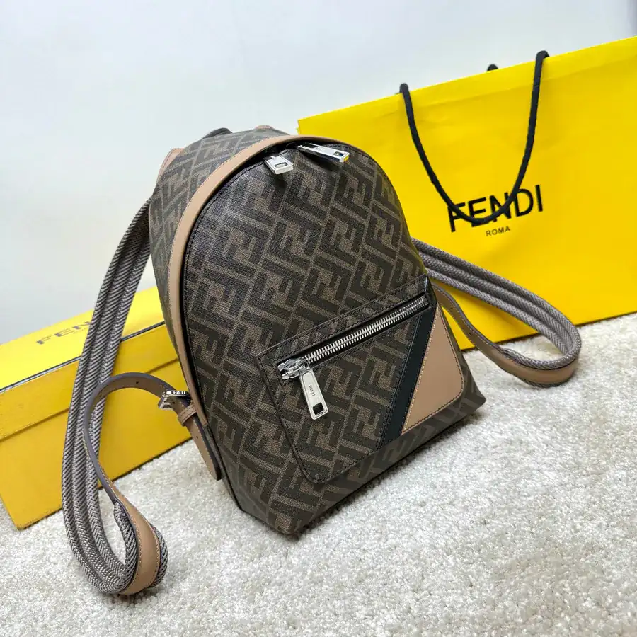 Mini Structured Crossbody Tote with FF Logo Metal Stud
