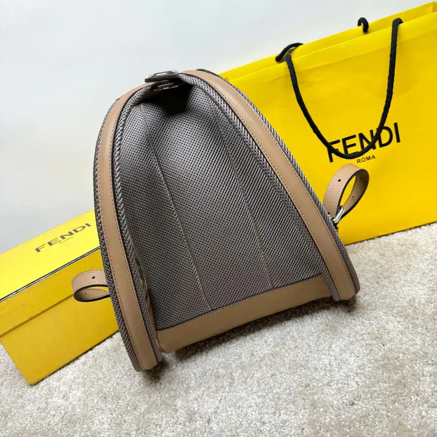 Mini Structured Crossbody Tote with FF Logo Metal Stud