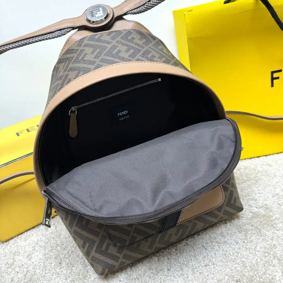 Mini Structured Crossbody Tote with FF Logo Metal Stud