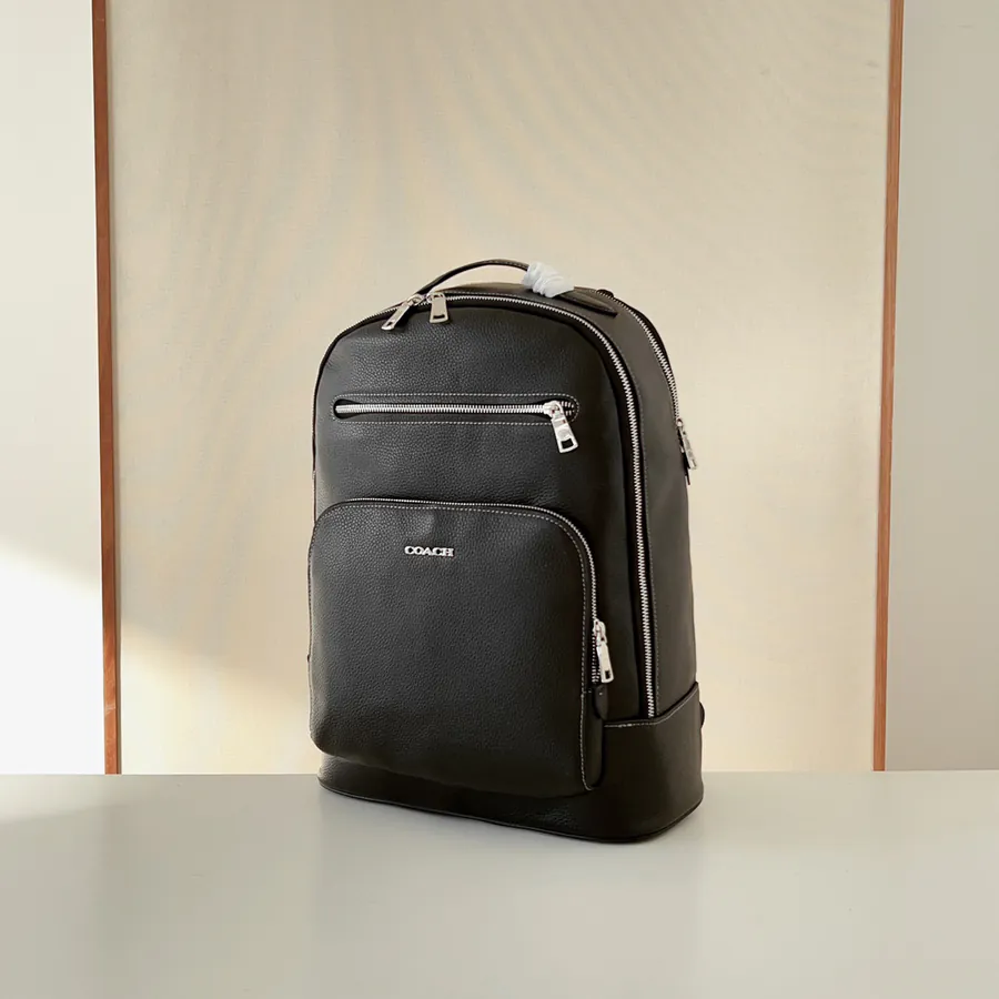 Cl963 Full Leather Plain Pattern Backpack