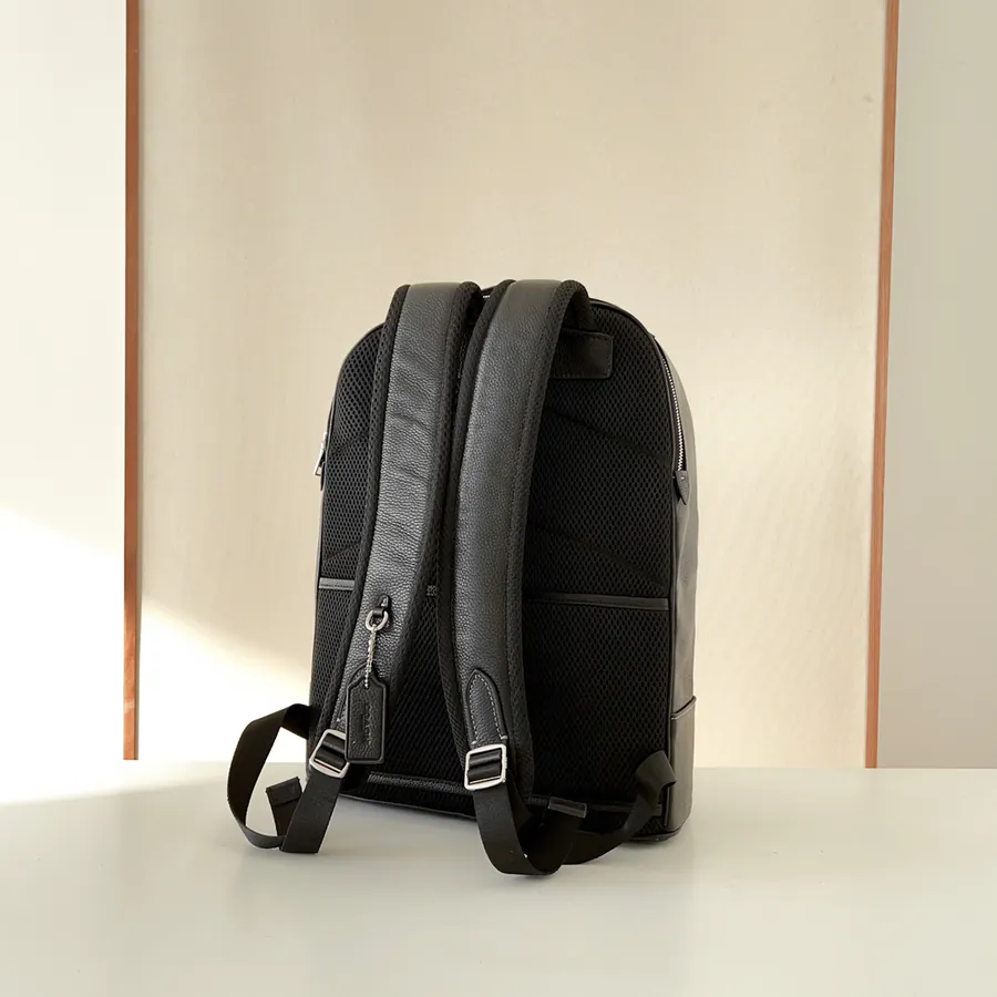 Cl963 Full Leather Plain Pattern Backpack