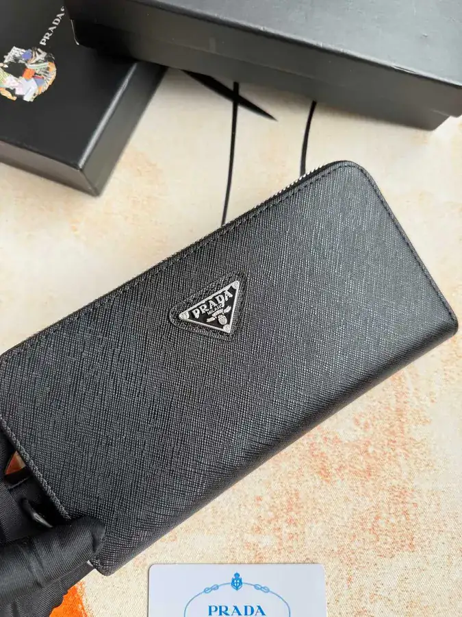 Classic Single Zip Wallet in Blue ZP Development, Italian Cross Grain Calfskin