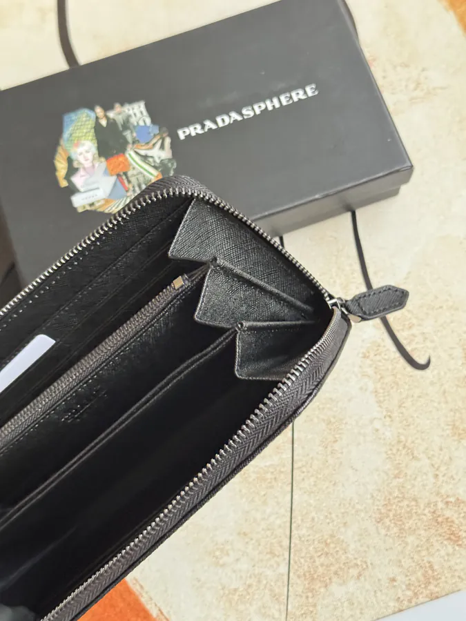 Classic Single Zip Wallet in Blue ZP Development, Italian Cross Grain Calfskin
