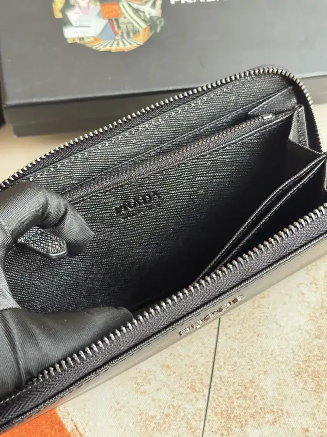 Classic Single Zip Wallet in Blue ZP Development, Italian Cross Grain Calfskin