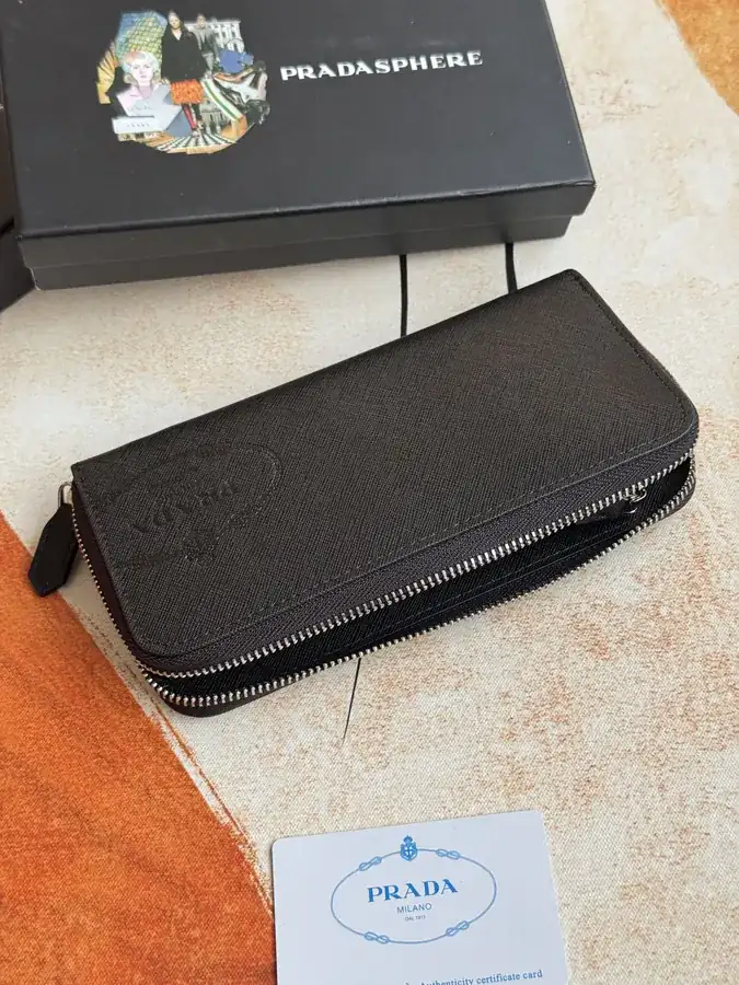 Classic Single Zip Wallet in Blue ZP Development, Italian Grained Calfskin