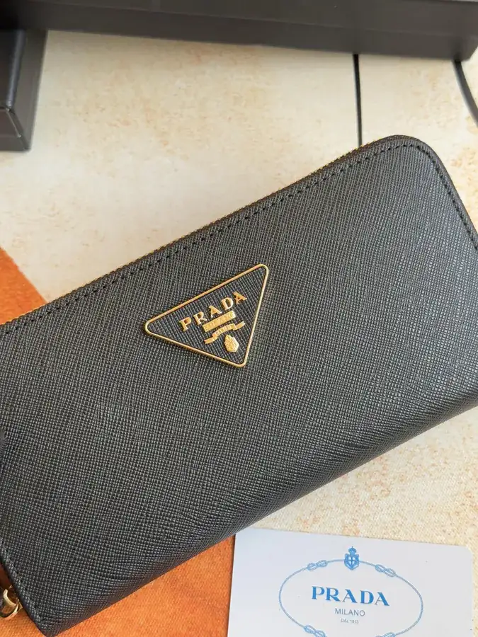 Classic Single Zip Wallet in Blue ZP Development, Italian Cross Grain Calfskin