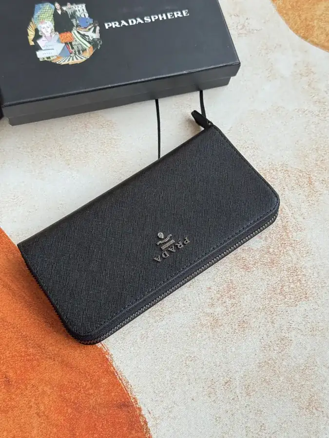 Classic Single Zip Wallet in Blue ZP Development, Italian Cross Grain Calfskin