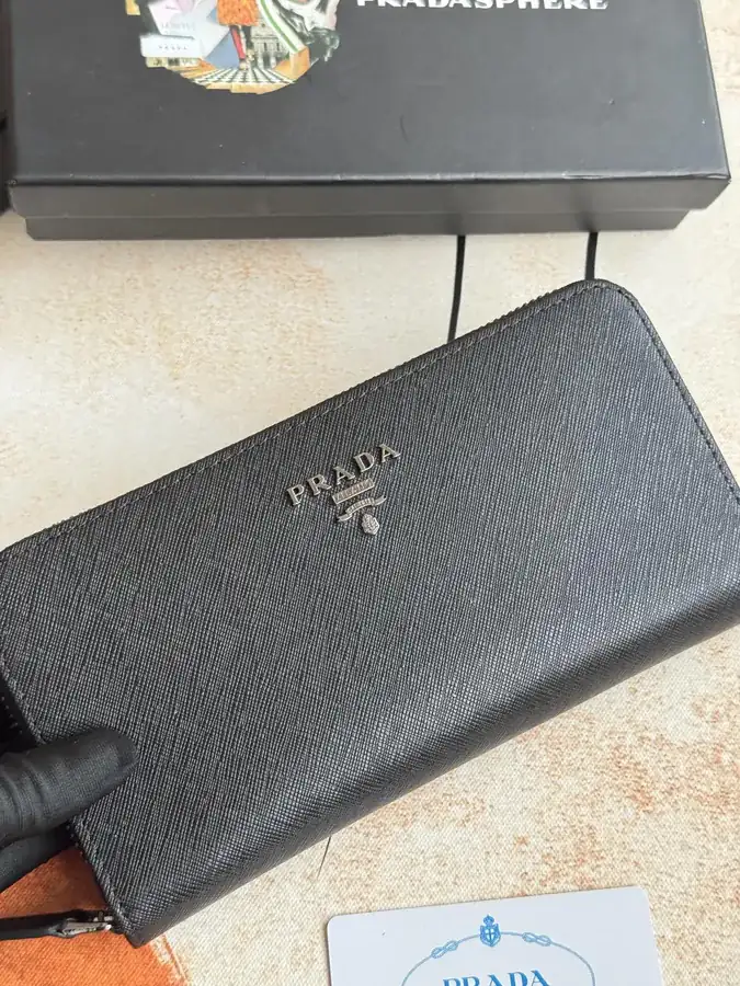 Classic Single Zip Wallet in Blue ZP Development, Italian Cross Grain Calfskin