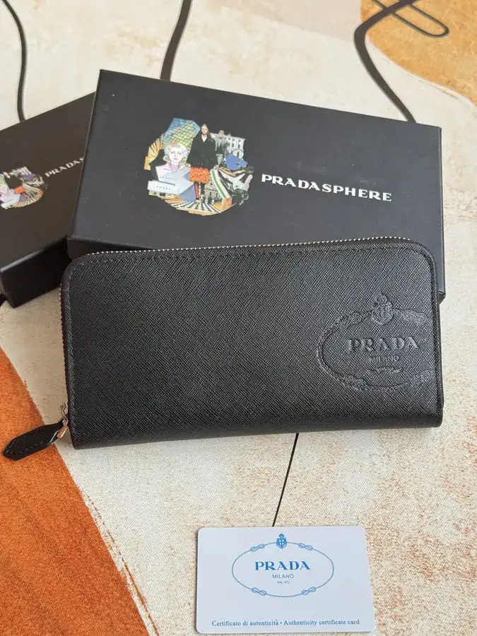 Classic Single Zip Wallet in Blue ZP Development, Italian Cross Grain Calfskin